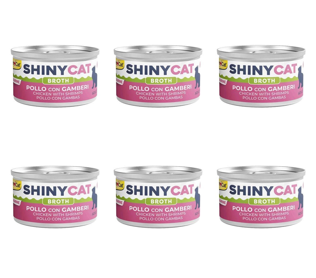 GimCat Shinycat Broth Karidesli Ve Tavuklu Konserve Kedi Maması 70 Gr (6 Adet)