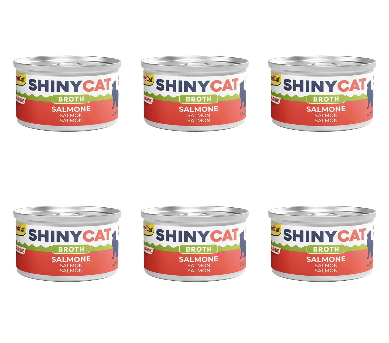 GimCat Shinycat Broth Somonlu Konserve Kedi Maması 70 Gr (6 Adet)