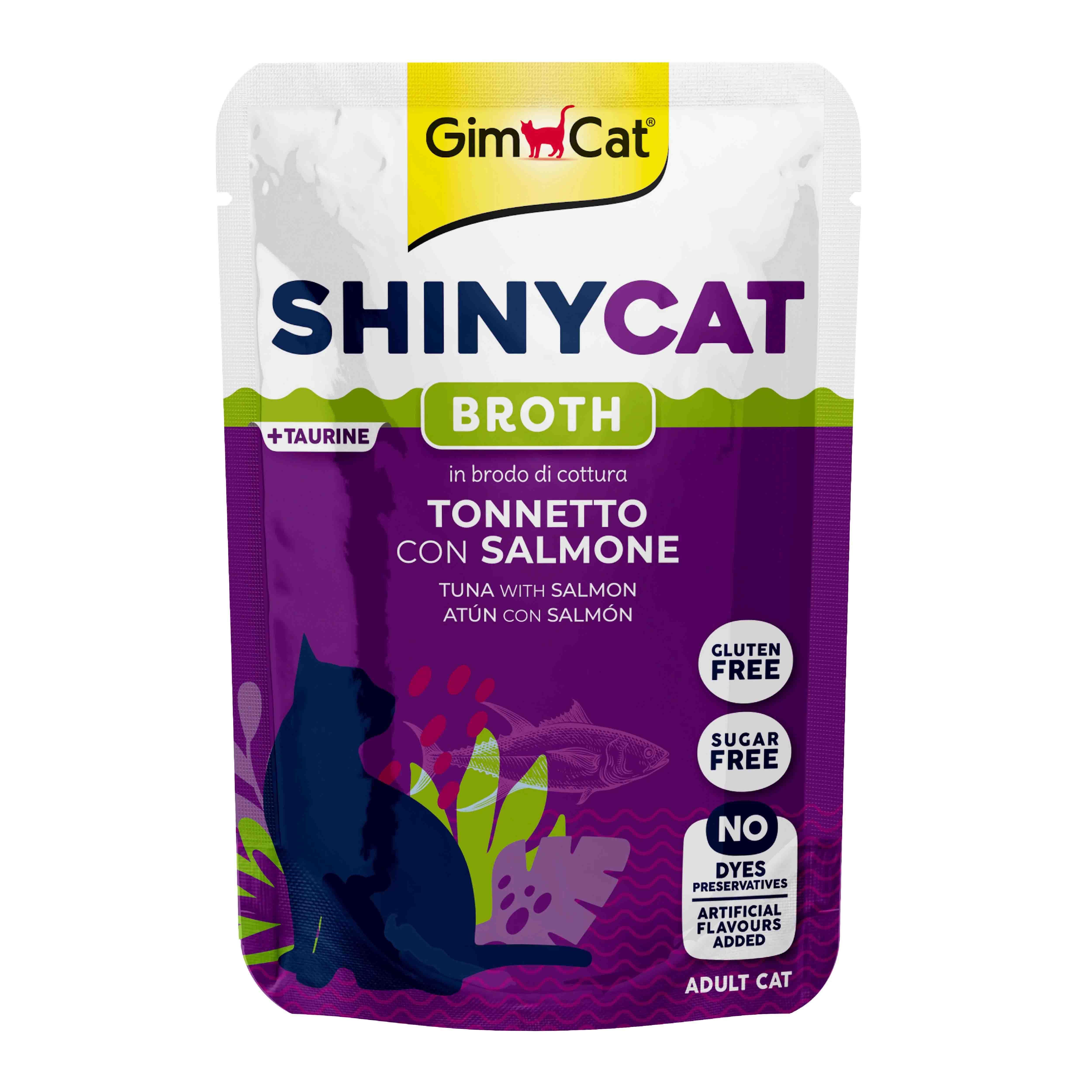 GimCat Shinycat Broth Ton Balığı Ve Somonlu Pouch Konserve Kedi Maması 70 Gr