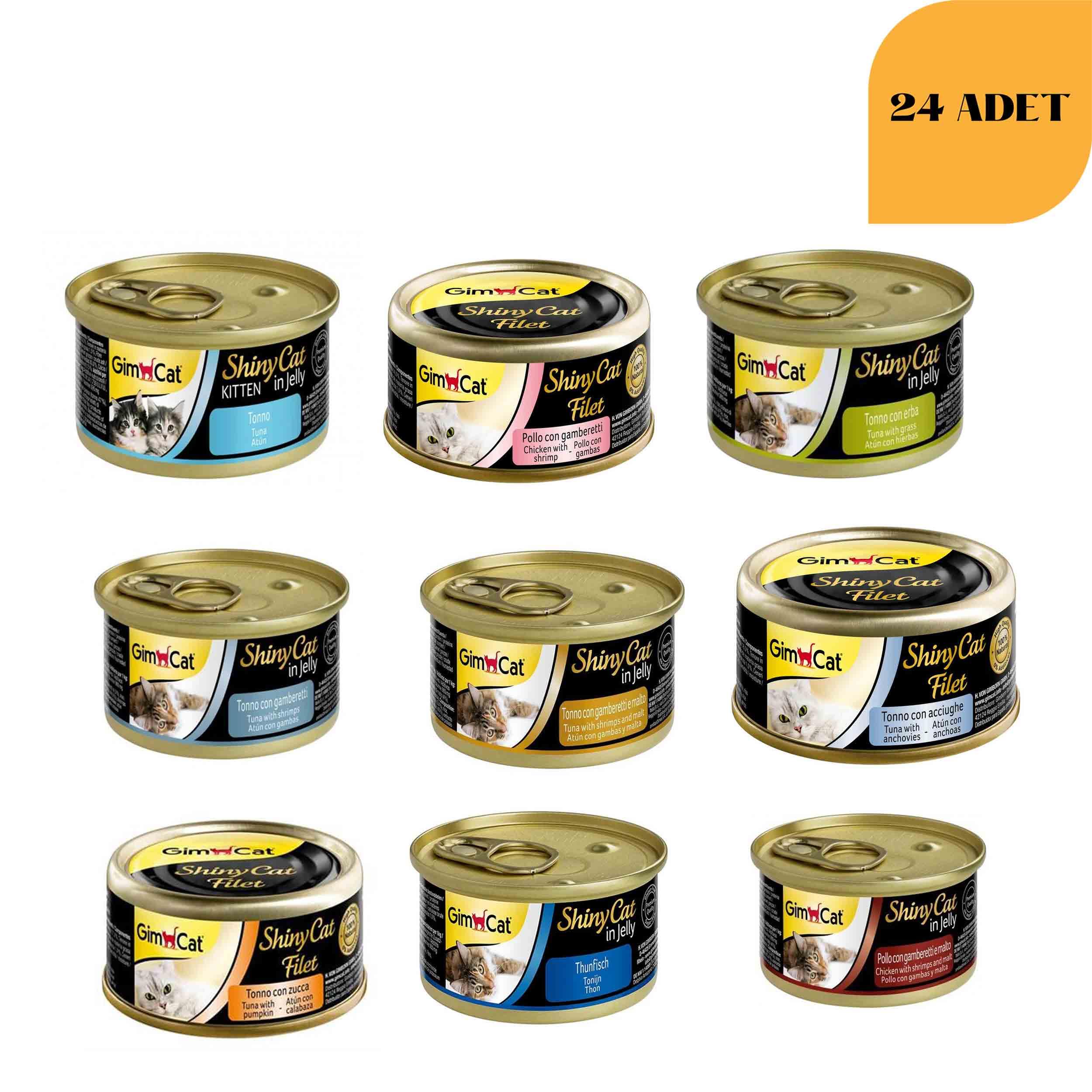 GimCat ShinyCat Karışık Kedi Konservesi 70 Gr (24 ADET)