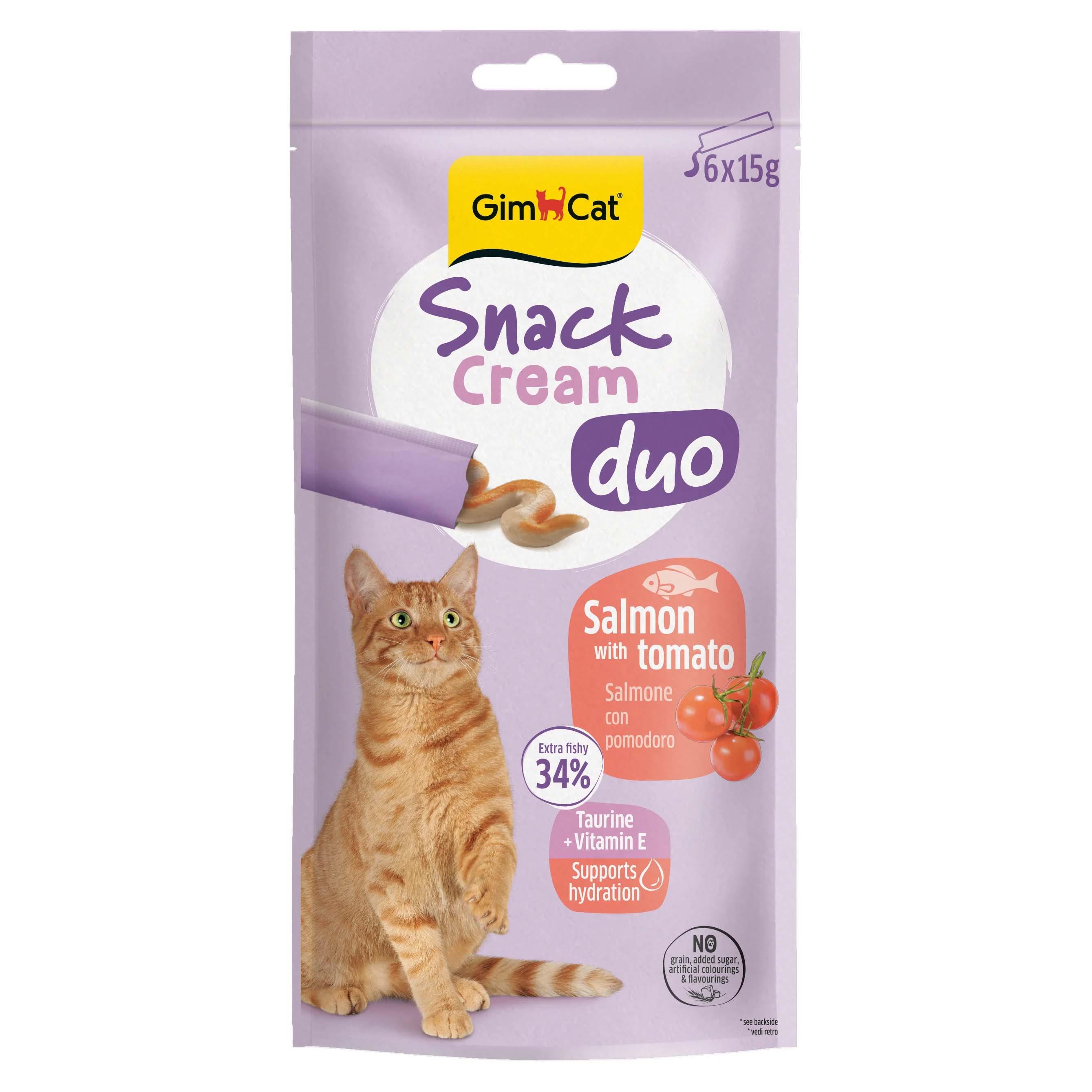 Gimcat Snack Cream Duo Somonlu Ve Domatesli Krema Kedi Ödülü 6 x 15 g