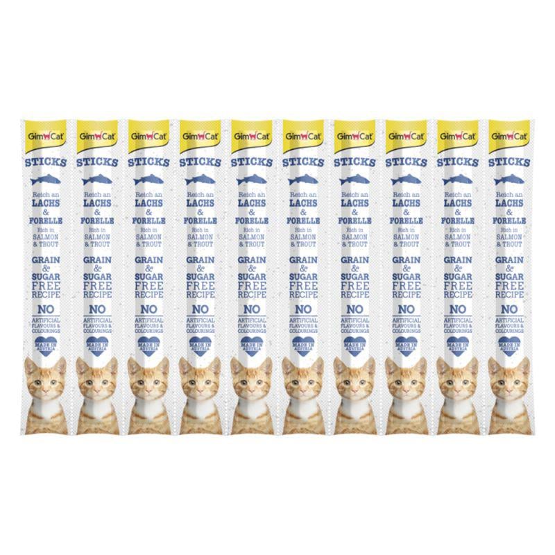 Gimcat Sticks Somonlu Ve Alabalıklı Çubuk Kedi Ödülü 5 g (10 Adet)