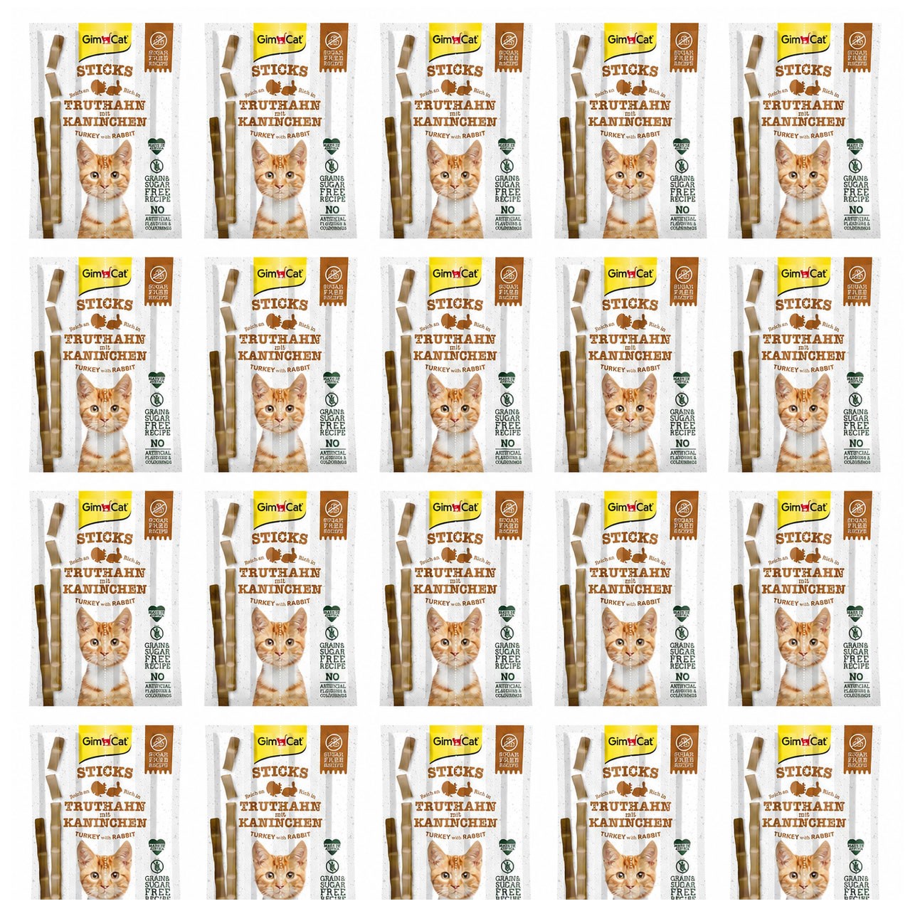 Gimcat Tahılsız Sticks Hindi ve Tavşan Etli Kedi Ödül Çubukları 4 Parça (20 Gr) (24 Adet)