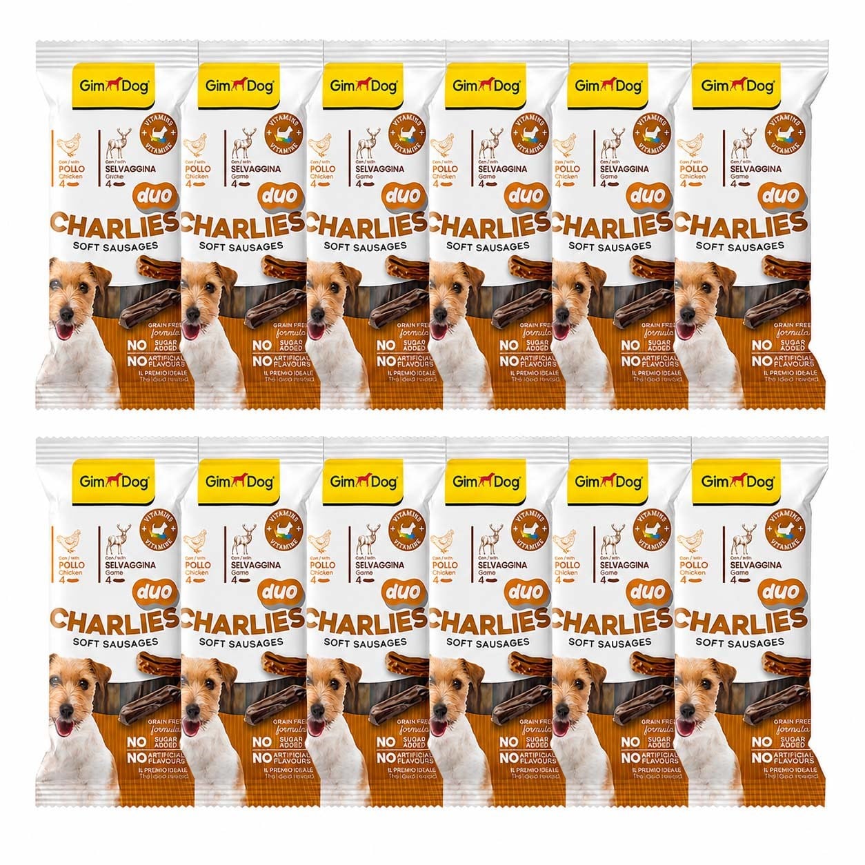 GimDog Charlies Duo Tavuklu ve Av Etli Köpek Ödül Maması 60 g (14 Adet)
