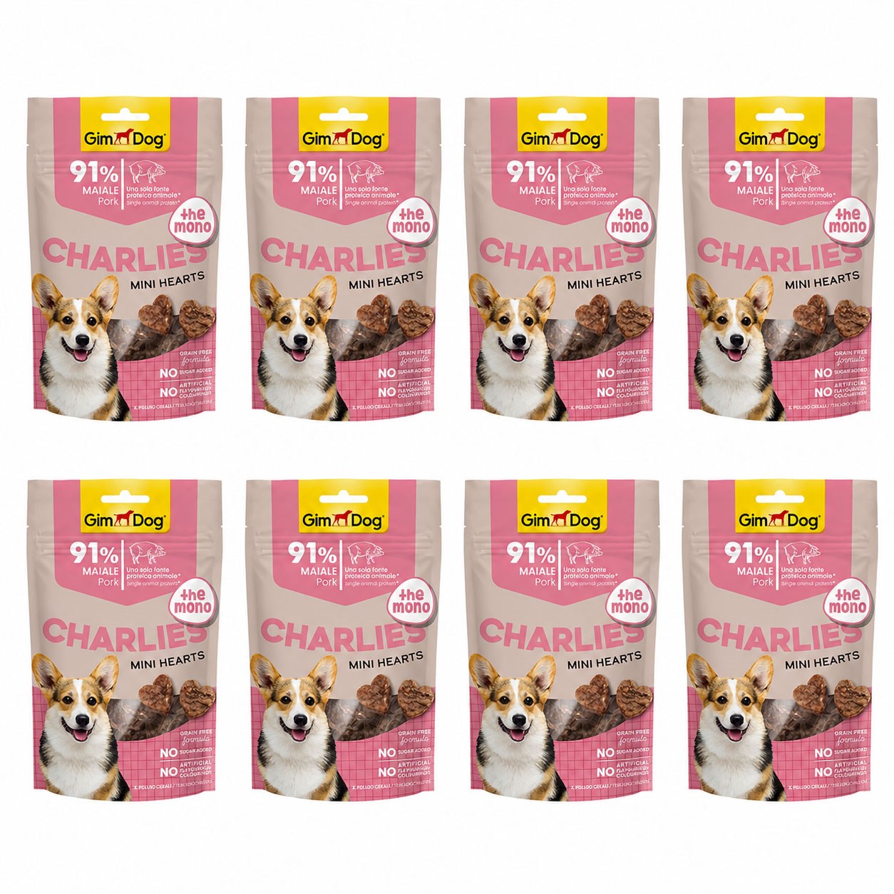 Gimdog Charlies The Mono Mini Hearts Domuz Etli Köpek Ödülü 70 Gr (8 Adet)