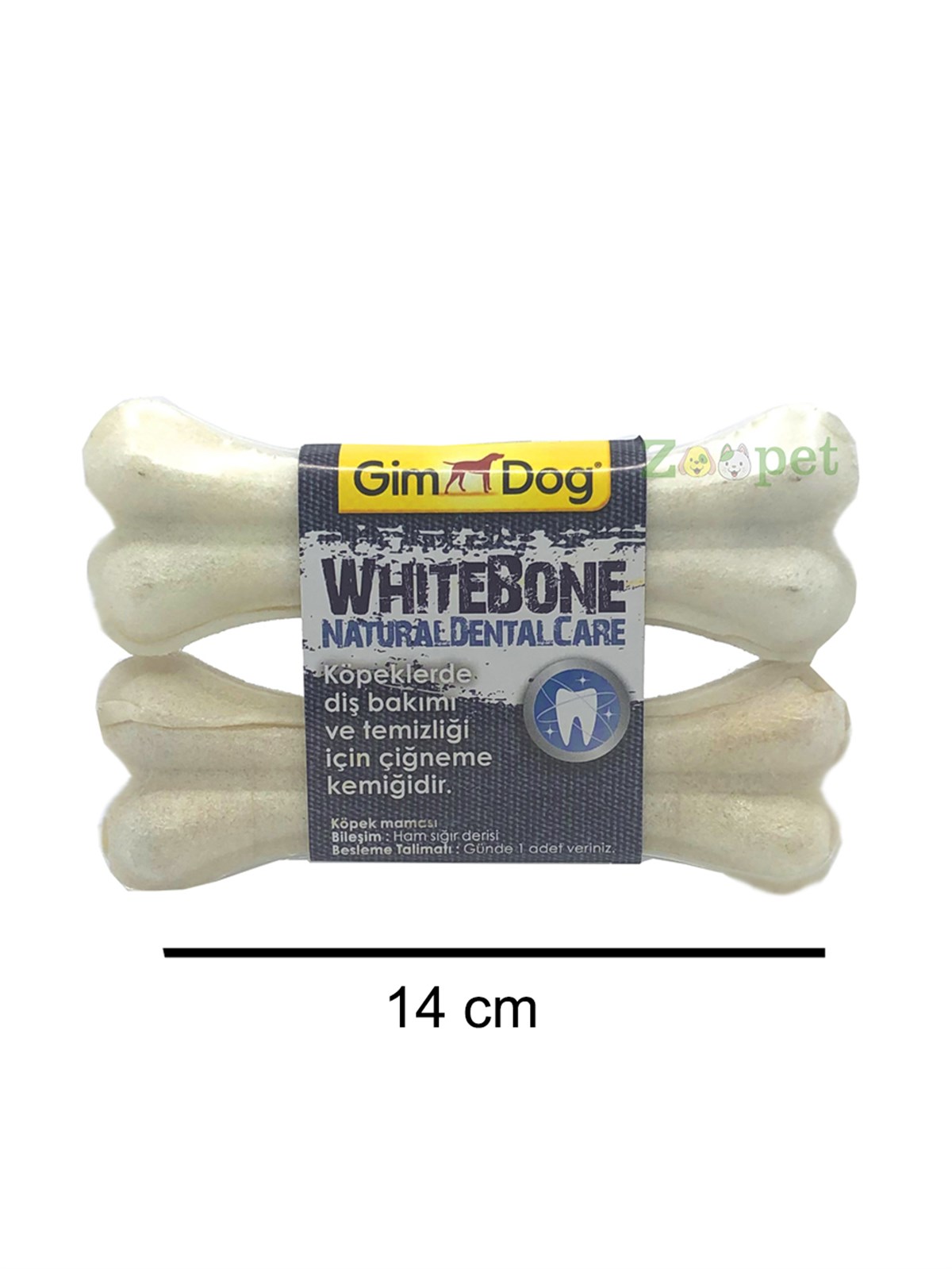 Gimdog Mordimi Press Beyaz Kemik Köpek Ödülü (2li Paket) - 14 Cm