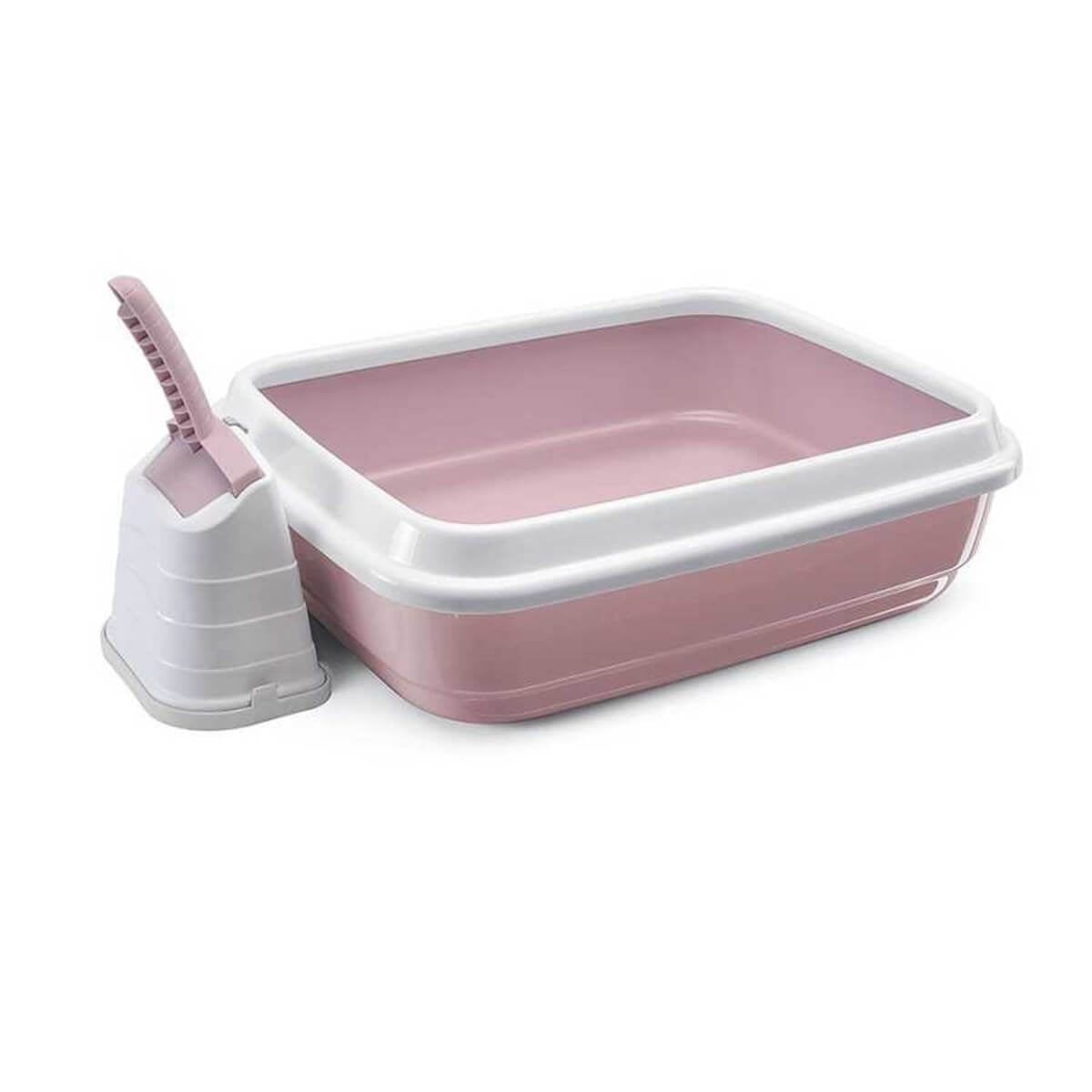 Imac Duo Kedi Kum Küreği Ve Açık Kedi Tuvaleti  50 cm (Pembe)