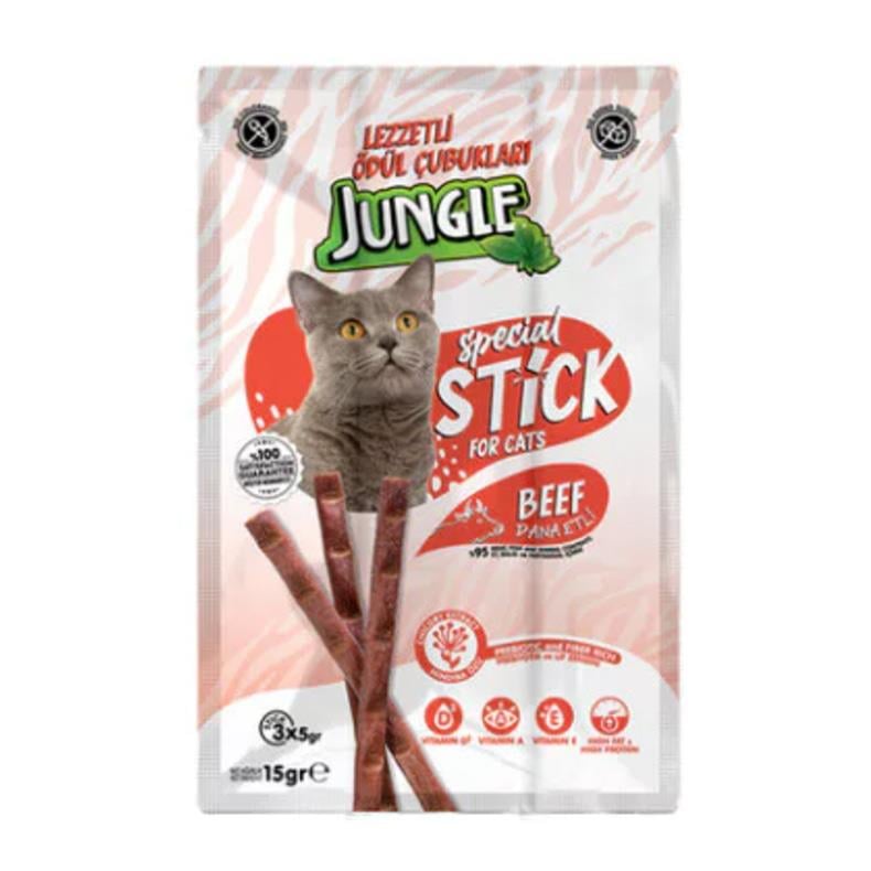 Jungle Sticks Dana Etli Çubuk Kedi Ödülü 15 g (3 x 5 g)