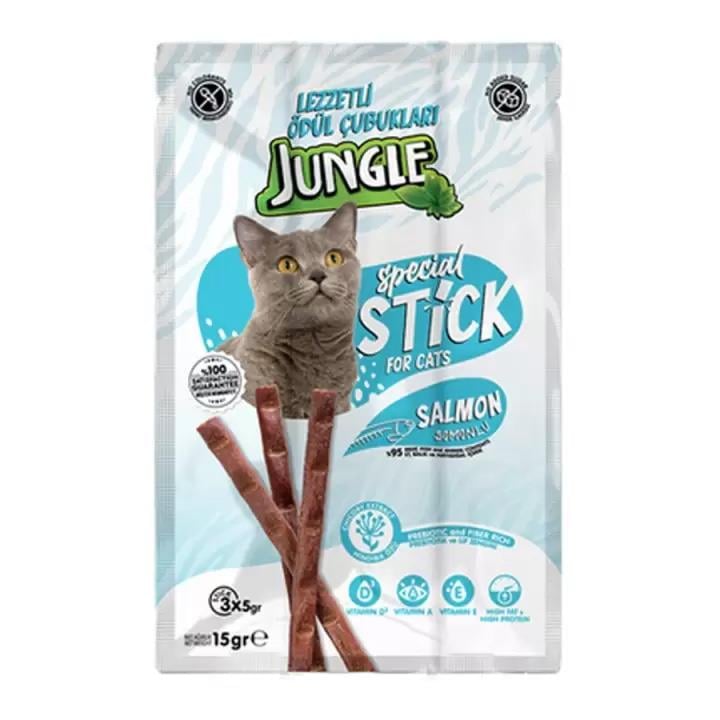 Jungle Sticks Somonlu Çubuk Kedi Ödülü 15 g (3 x 5 g)