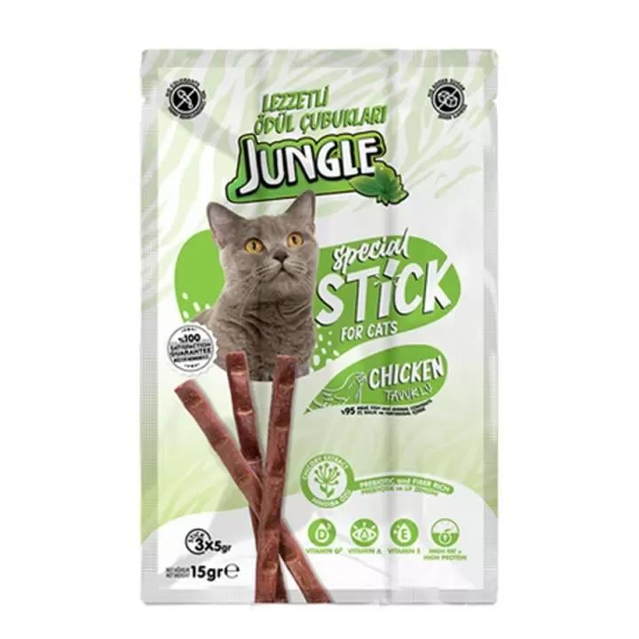 Jungle Sticks Tavuklu Çubuk Kedi Ödülü 15 g (3 x 5 g)