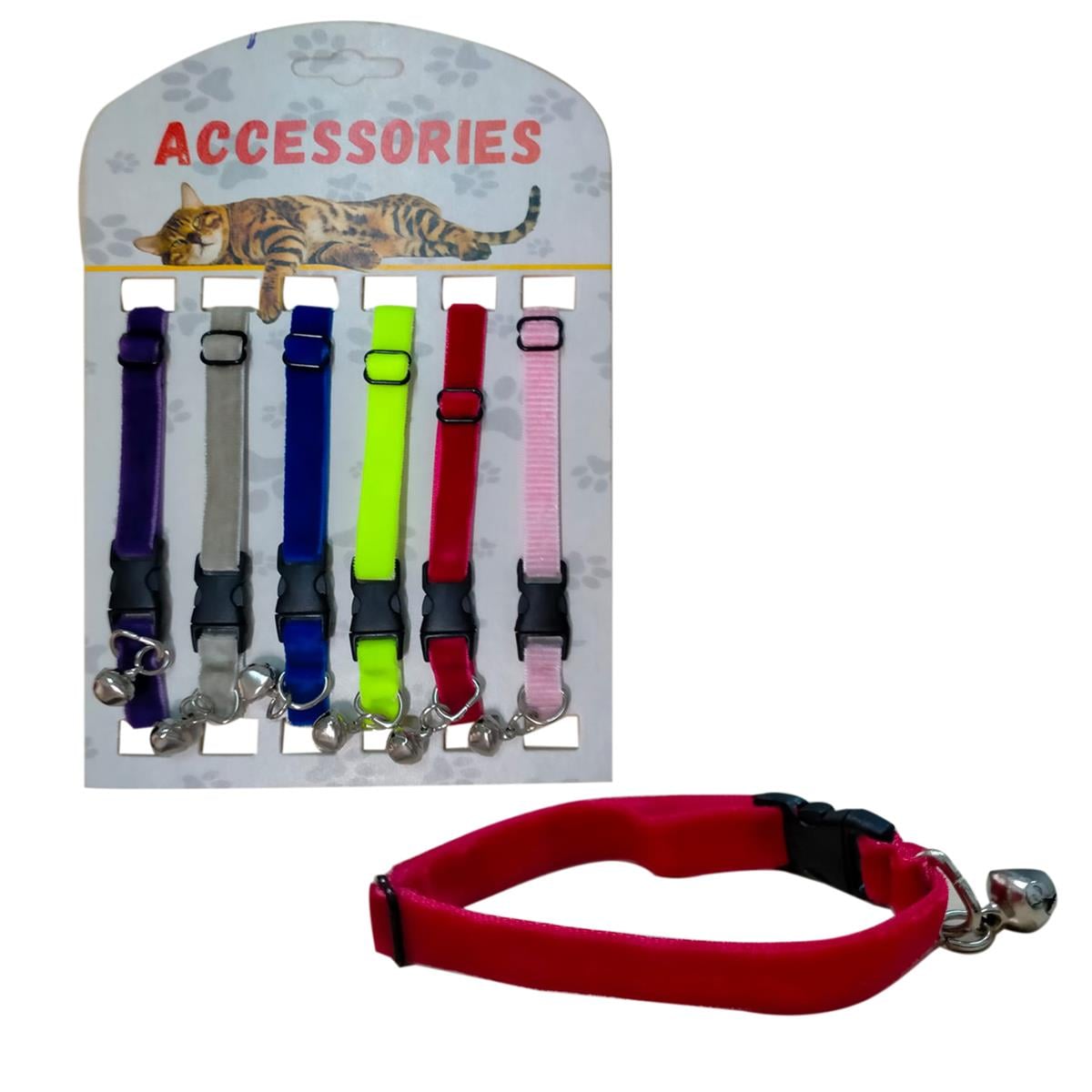 Keypet Çıngıraklı Kedife Kedi Tasması 10 mm X 28 cm (Karışık Renk)