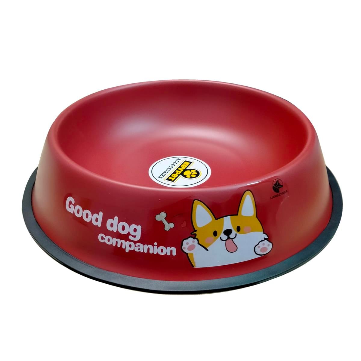 Keypet Renkli Çelik Köpek Mama Kabı 23 cm (Kırmızı)