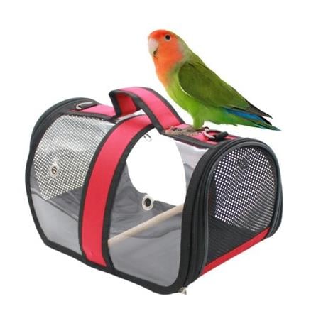 Keypet Tünekli Kuş Taşıma Çantası Kırmızı (33x23x22 cm)