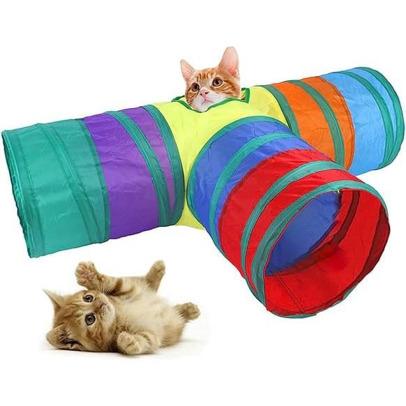 Keypet Üç Yollu Oyun Tüneli Kedi Oyuncağı 64 x 45 Cm