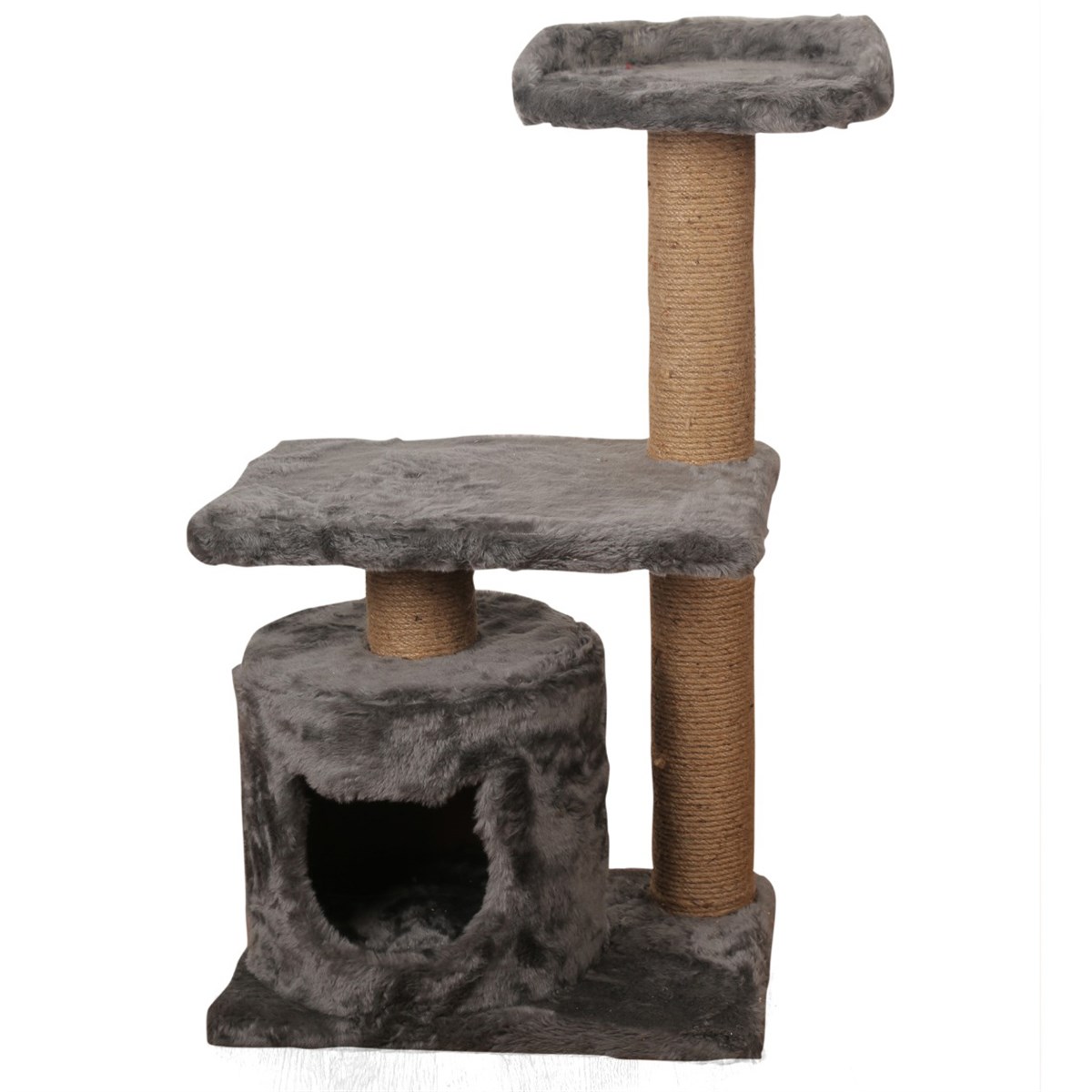 Keypet Yuvalı ve Katlı Peluş Tablalı Kedi Tırmalama Tahtası 95 cm