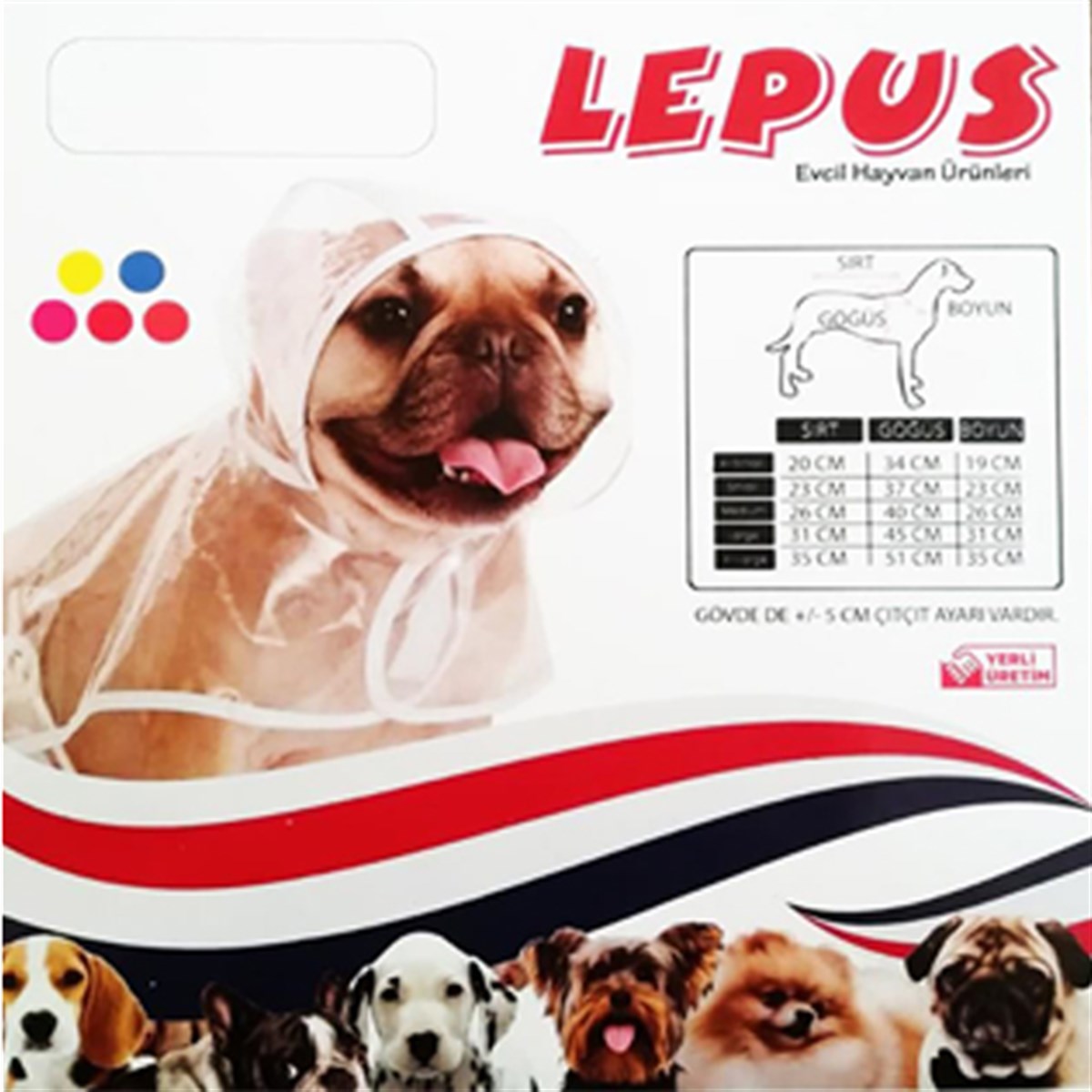 Lepus Yağmurluk Köpek Kıyafeti Şeffaf (S) | ZooPet