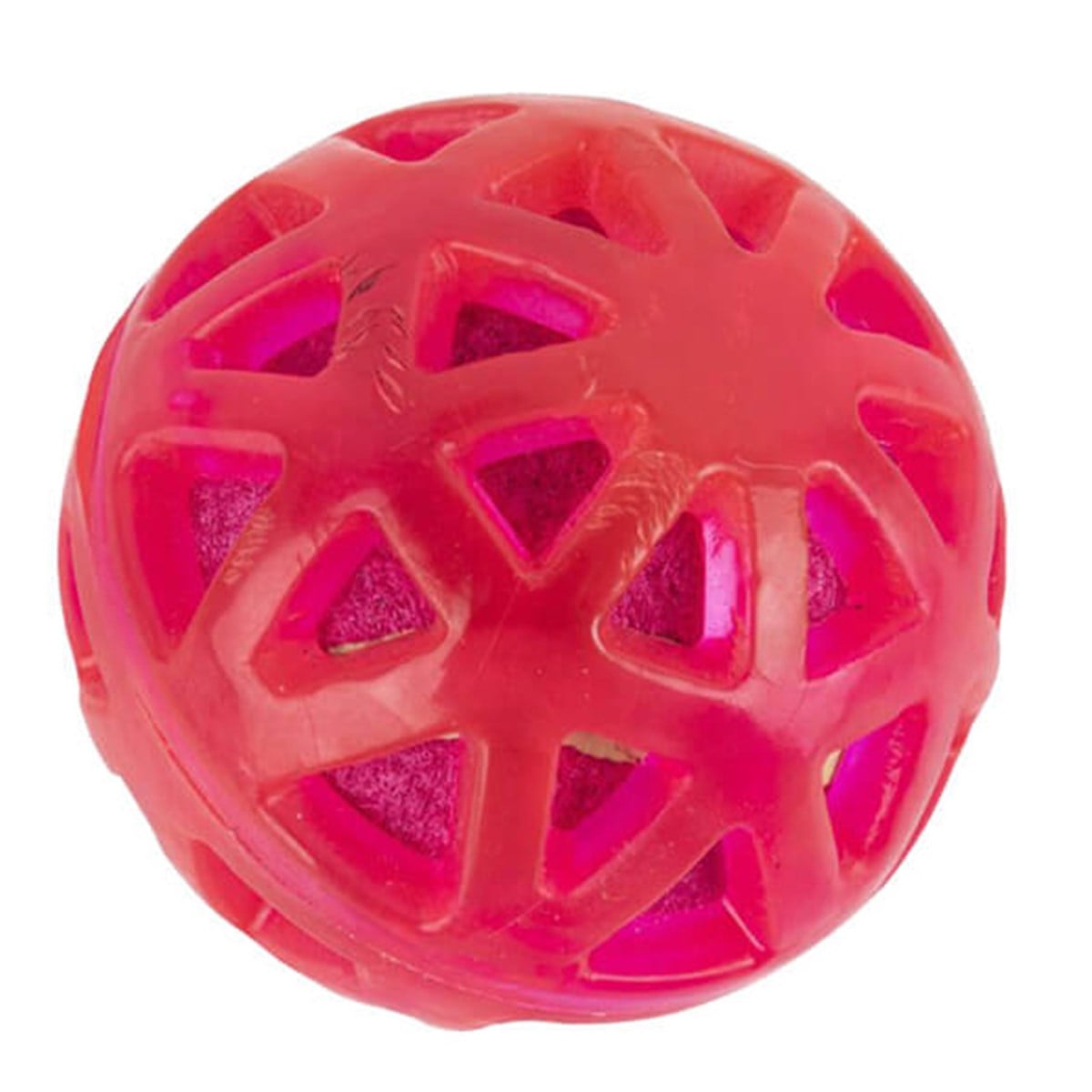 Lionpet Kauçuk Kafesli Tenis Topu Köpek Oyuncağı  8 cm (Pembe)