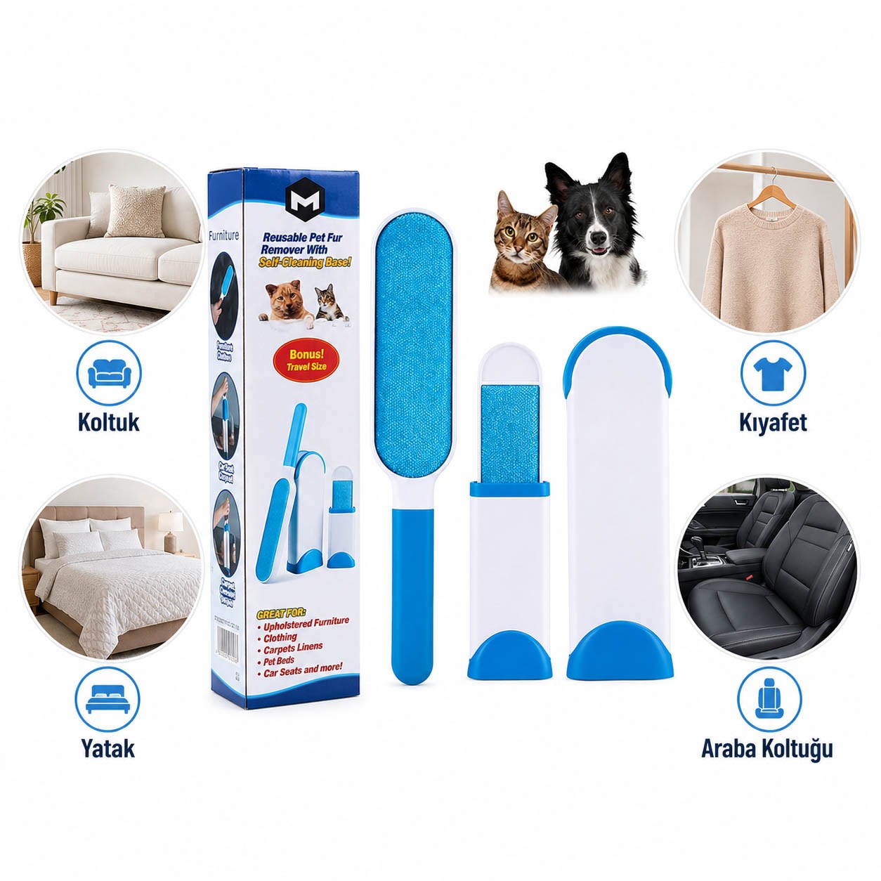 Lionpet Kedi Ve Köpek Tüy Toplama Rulosu Seti