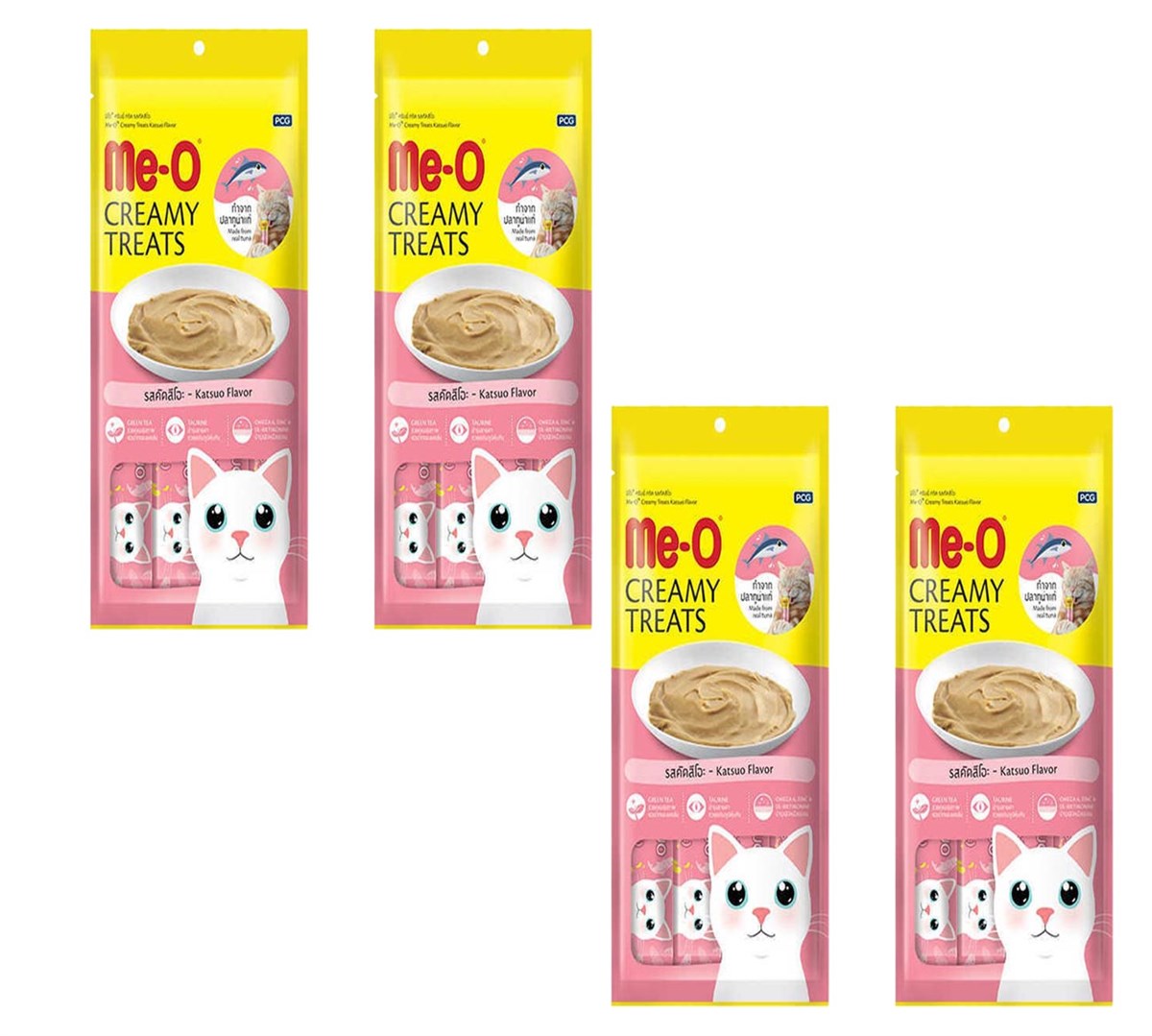 Meo Creamy Çizgili Orkinos Balıklı Krema Kedi Ödülü  4 Parça (15 gr) (4 Adet)