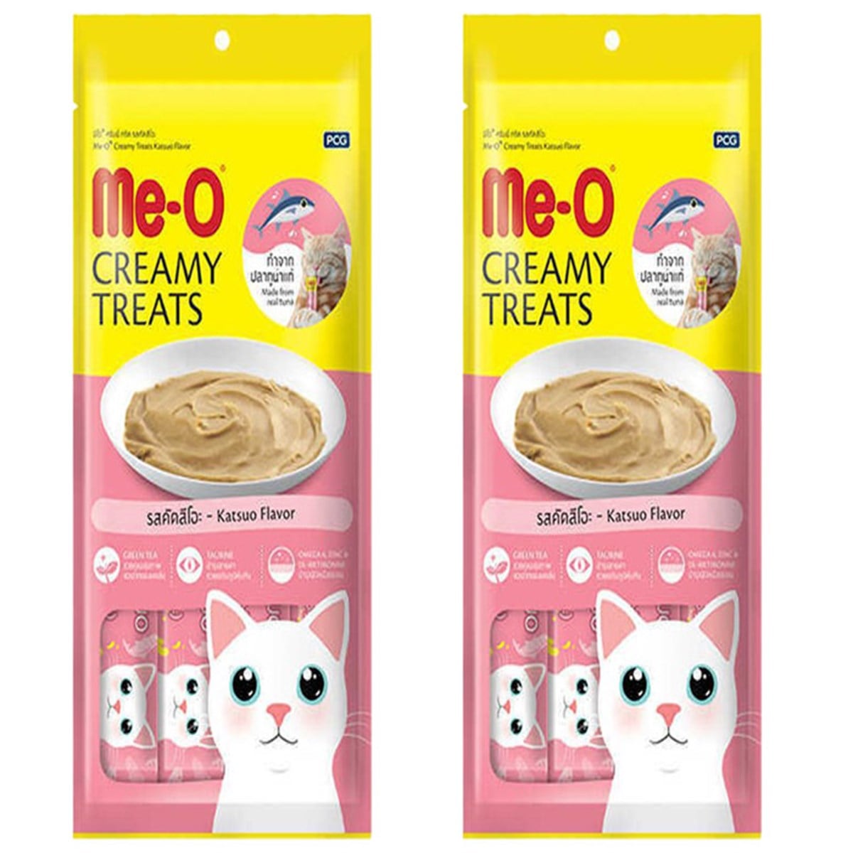 Meo Creamy Çizgili Orkinos Balıklı Krema Kedi Ödülü  4 Parça (15 gr) (2 Adet)