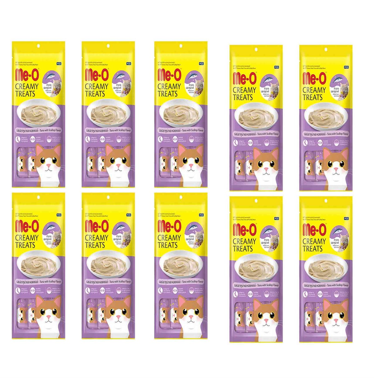 Meo Creamy Deniz Taraklı ve Ton Balıklı Krema Kedi Ödülü  4 Parça (15 gr) (10 Adet)