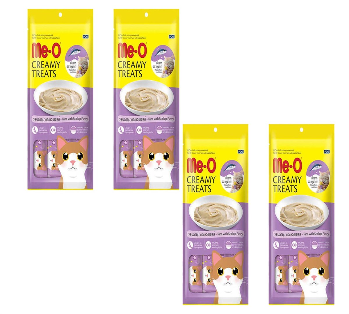 Meo Creamy Deniz Taraklı ve Ton Balıklı Krema Kedi Ödülü  4 Parça (15 gr) (4 Adet)