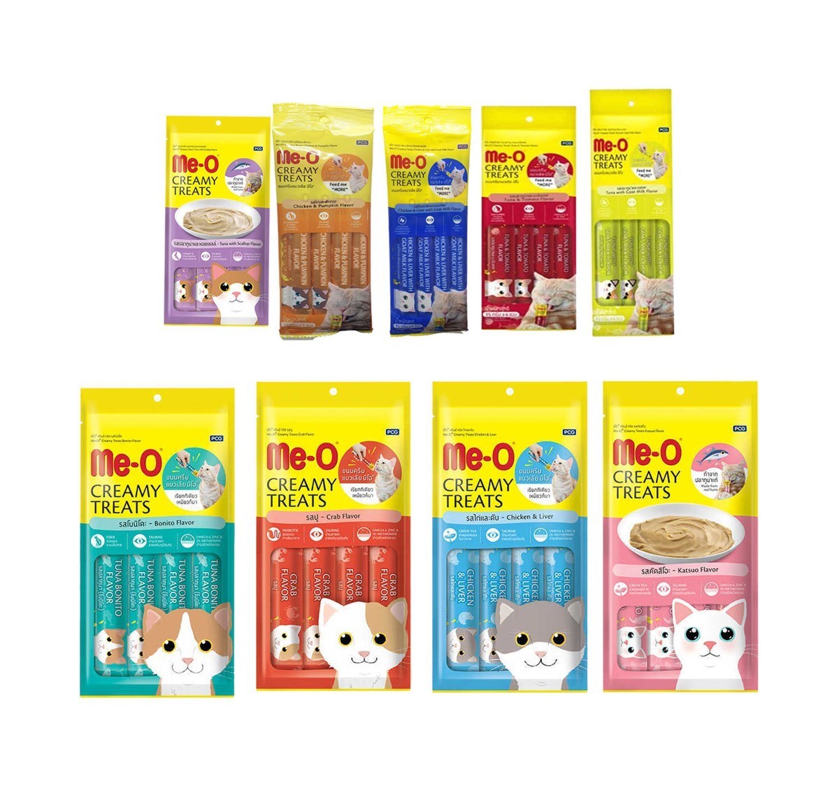 Meo Creamy Karışık Kedi Ödülü  4 Parça (15 gr) (12 Adet)