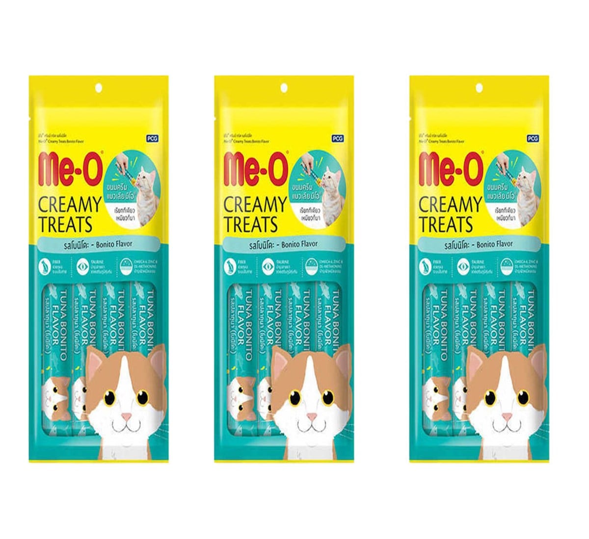 Meo Creamy Kurutulmuş Ton Balıklı Krema Kedi Ödülü  4 Parça (15 gr) (3 Adet)