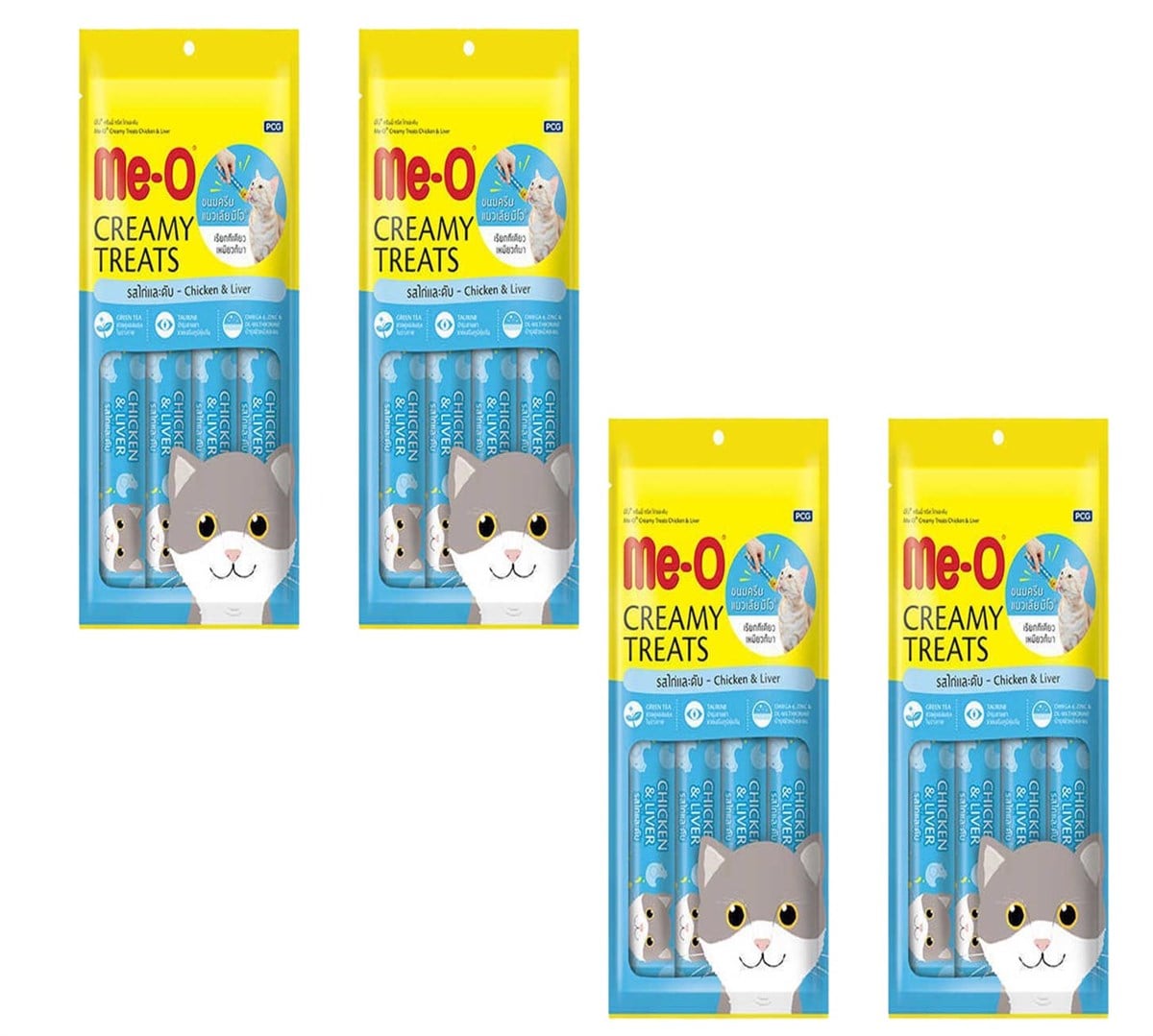 Meo Creamy Tavuk ve Ciğerli Krema Kedi Ödülü  4 Parça (15 gr) (4 Adet)