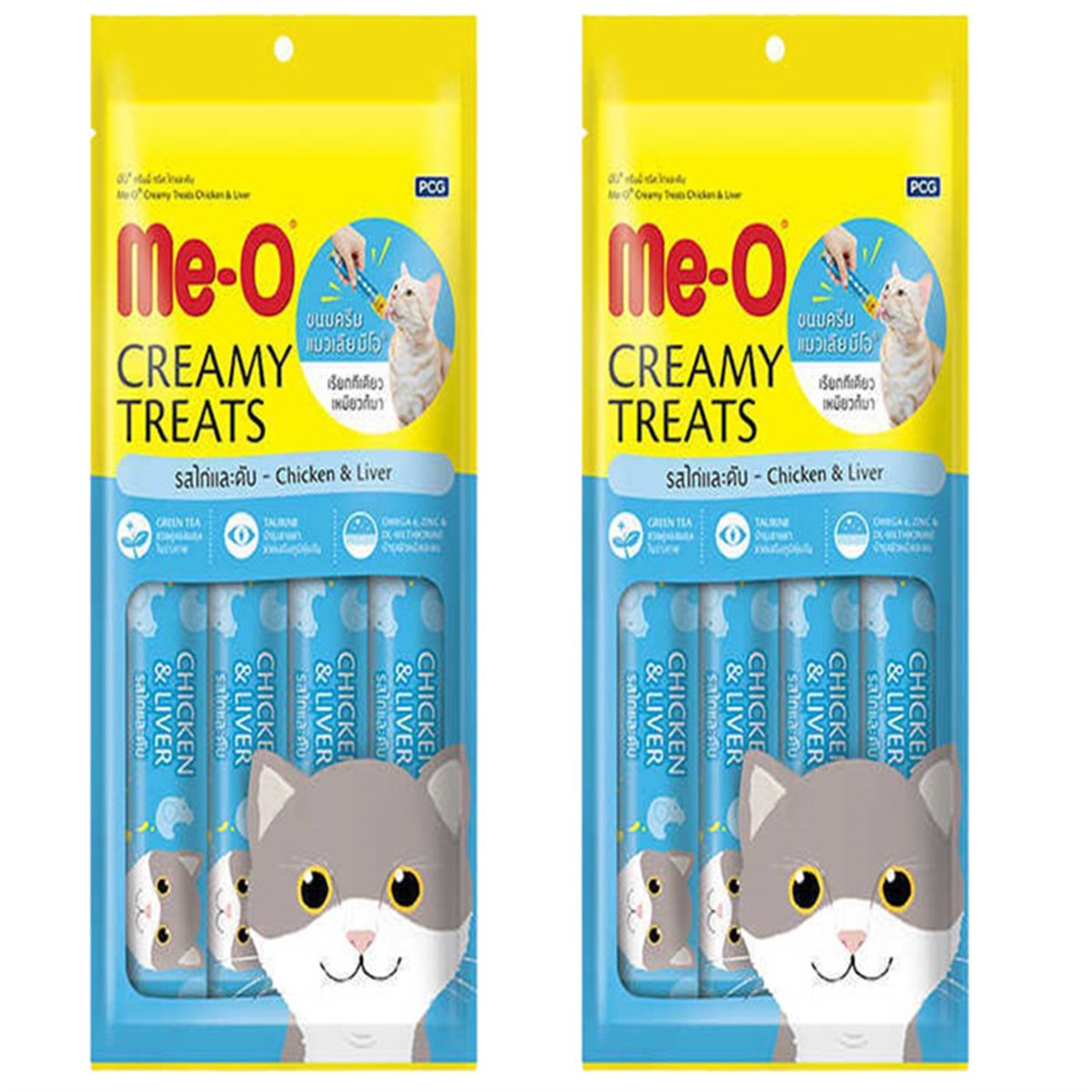 Meo Creamy Tavuk ve Ciğerli Krema Kedi Ödülü  4 Parça (15 gr) (2 Adet)