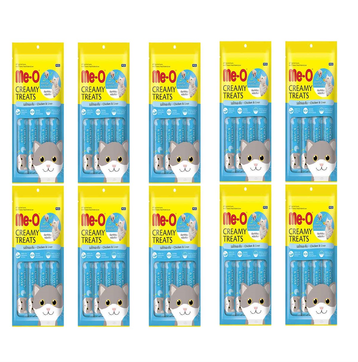 Meo Creamy Tavuk ve Ciğerli Krema Kedi Ödülü  4 Parça (15 gr) (10 Adet)