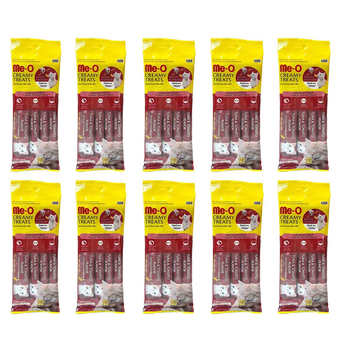 Meo Creamy Ton Balıklı ve Domatesli Krema Kedi Ödülü  4 Parça (15 gr) (10 Adet)