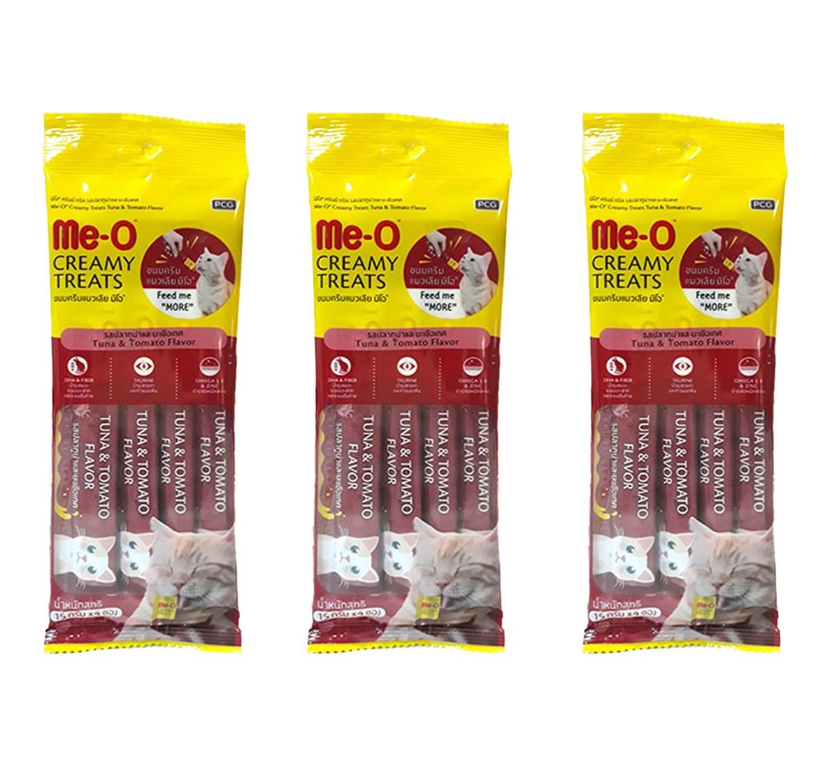 Meo Creamy Ton Balıklı ve Domatesli Krema Kedi Ödülü  4 Parça (15 gr) (3 Adet)