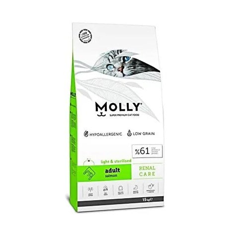 Molly Light Sterilised Somonlu Düşük Tahıllı Kısırlaştırılmış Kedi Maması 15 kg