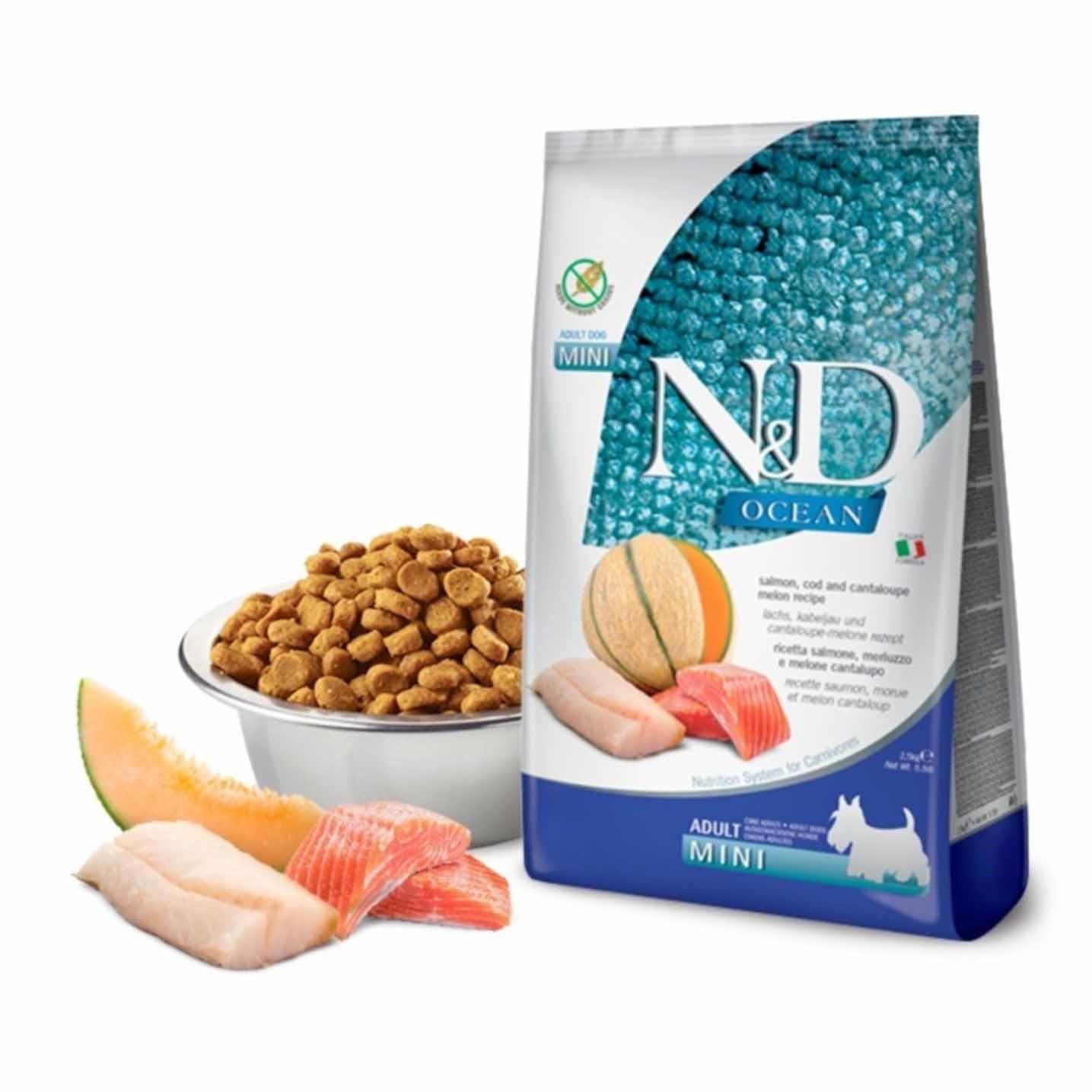 N&D Ocean Somonlu Morina Balıklı ve Kavunlu Tahılsız Küçük Irk Köpek Maması 2.5 kg