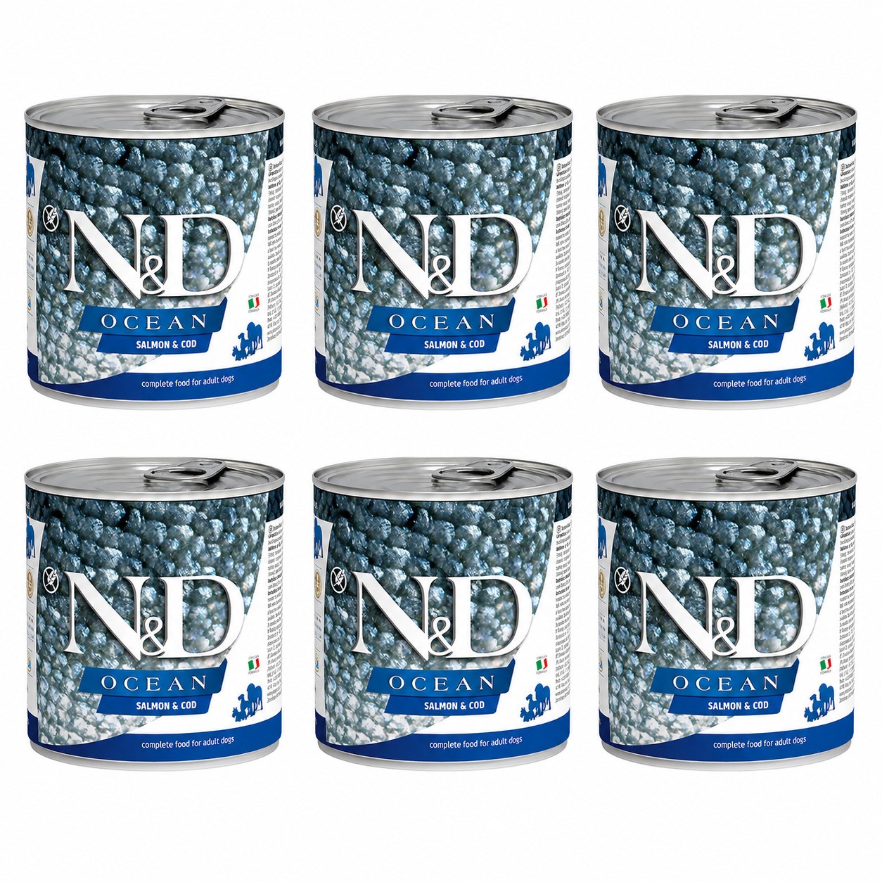 N&D Ocean Somonlu ve Morina Balıklı Tahılsız Yetişkin Köpek Konservesi 285 g (6 Adet)