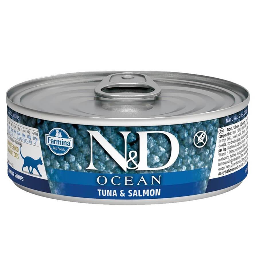 N&D Ocean Ton Balığı Ve Somonlu Tahılsız Yetişkin Kedi Konservesi  70 g