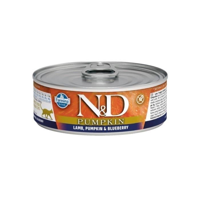 N&D Prime Kuzulu, Balkabaklı Ve Yaban Mersinli Tahılsız Kedi Konservesi  70 g