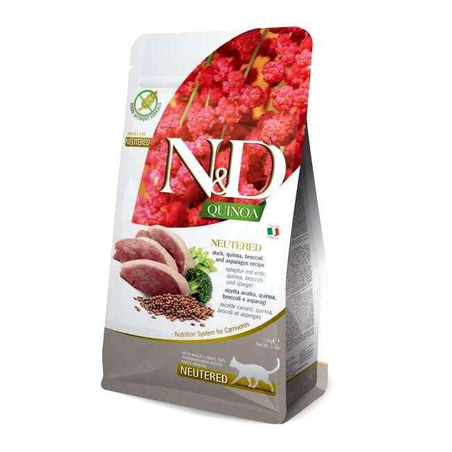 N&D Quinoa Tahılsız Ördek Etli Kinoalı Ve Brokolili Yetişkin Kedi Maması 1,5 kg