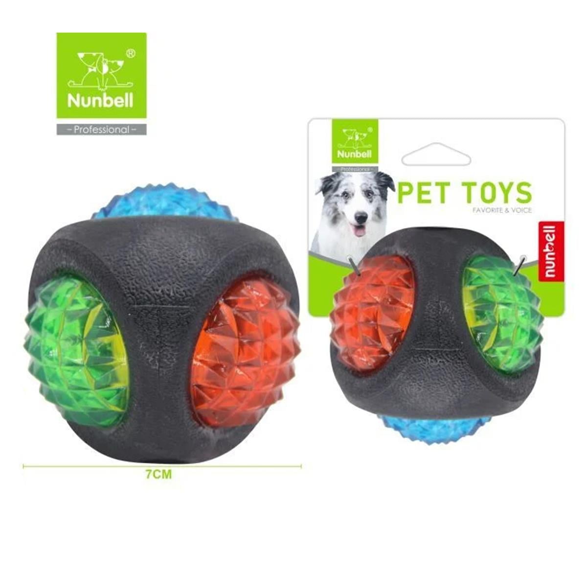 Nunbell Işıklı Top Köpek Oyuncağı 7 cm 