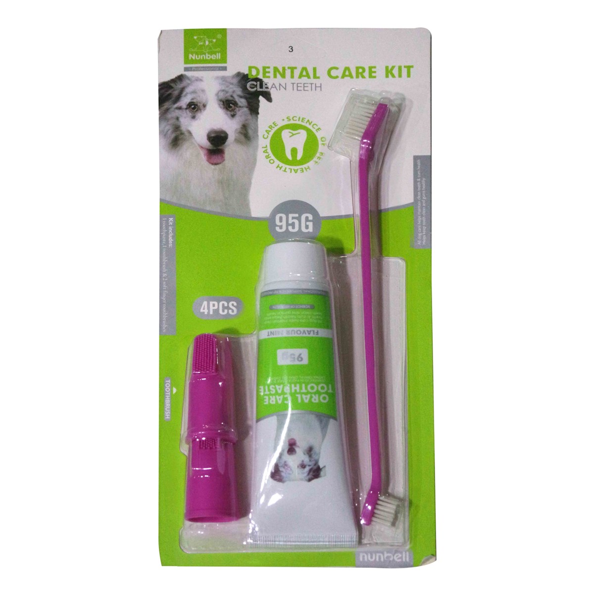 Nunbell Nane Aromalı Köpek Diş Macunu ve Diş Fırçası Seti Fuşya | ZooPet