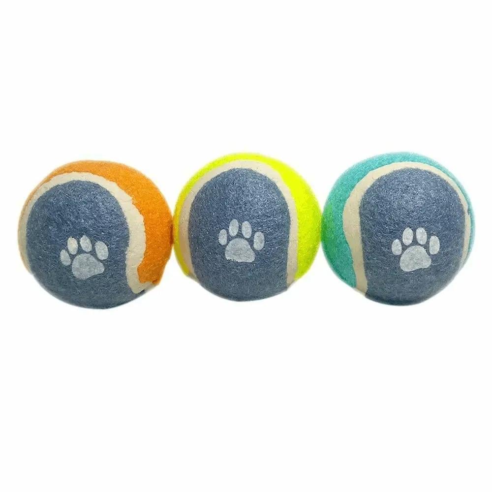 Nunbell Pati Desenli Tenis Topu Köpek Oyuncağı 6 cm (3 Adet)