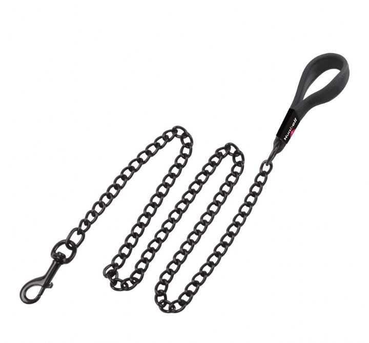 Nunbell Yumuşak Tutmalı Zincir Köpek Gezdirme Tasması Siyah  35 mm x 120 cm