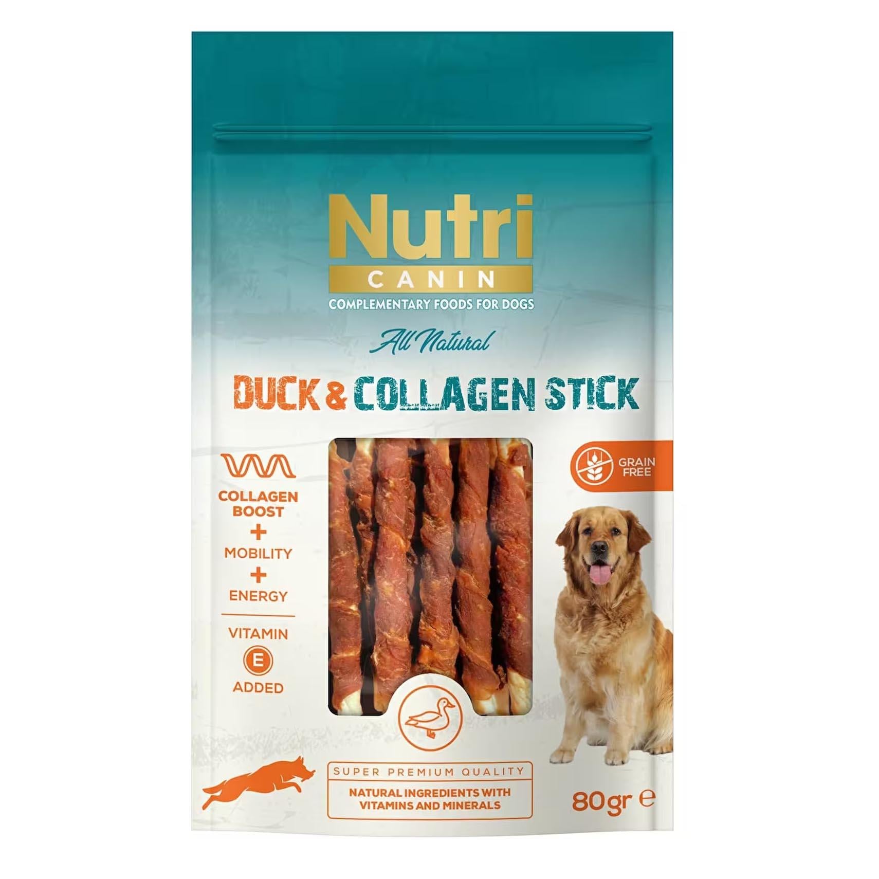 Nutri Canin Kolojenli Tahılsız Ördek Eti Sarılı Burgulu Kemik Köpek Ödülü 80 G