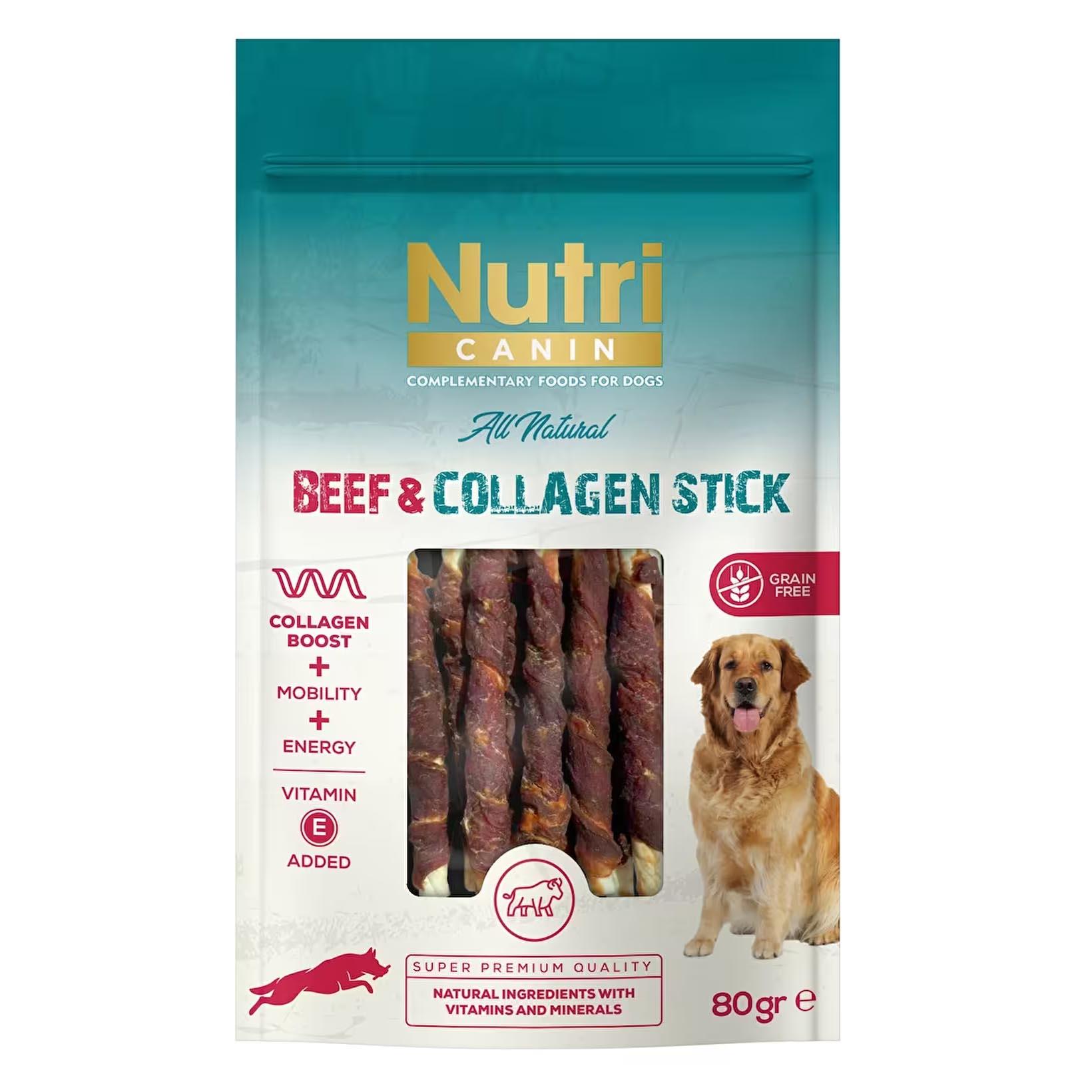 Nutri Canin Kolojenli Tahılsız Sığır Eti Sarılı Burgulu Kemik Köpek Ödülü 80 G