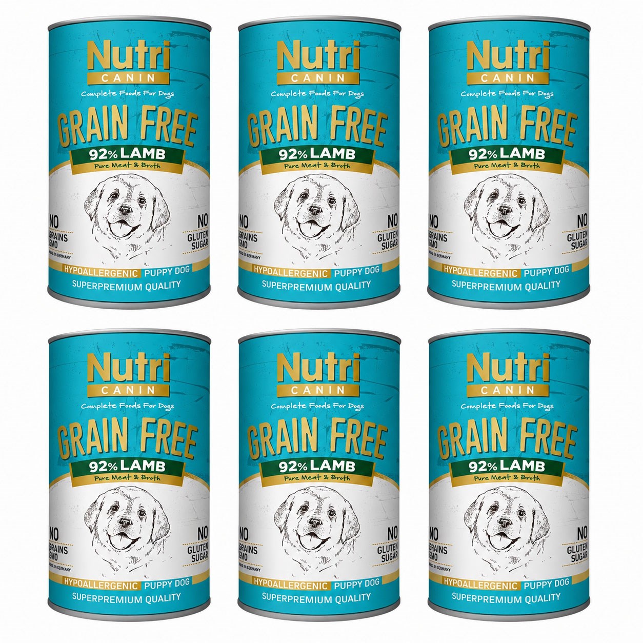 Nutri Canin Lamb Puppy Tahılsız Kuzulu ve Patatesli Yavru Köpek Konservesi  400 Gr (6 Adet)