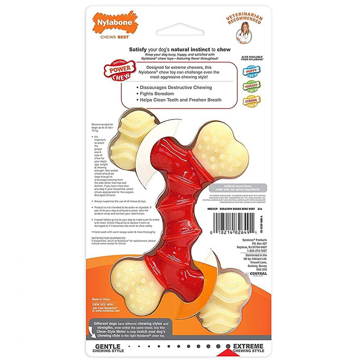 Nylabone Bacon Aromalı Kauçuk Kemik Diş Temizleme Köpek Oyuncağı 10 cm (XS)