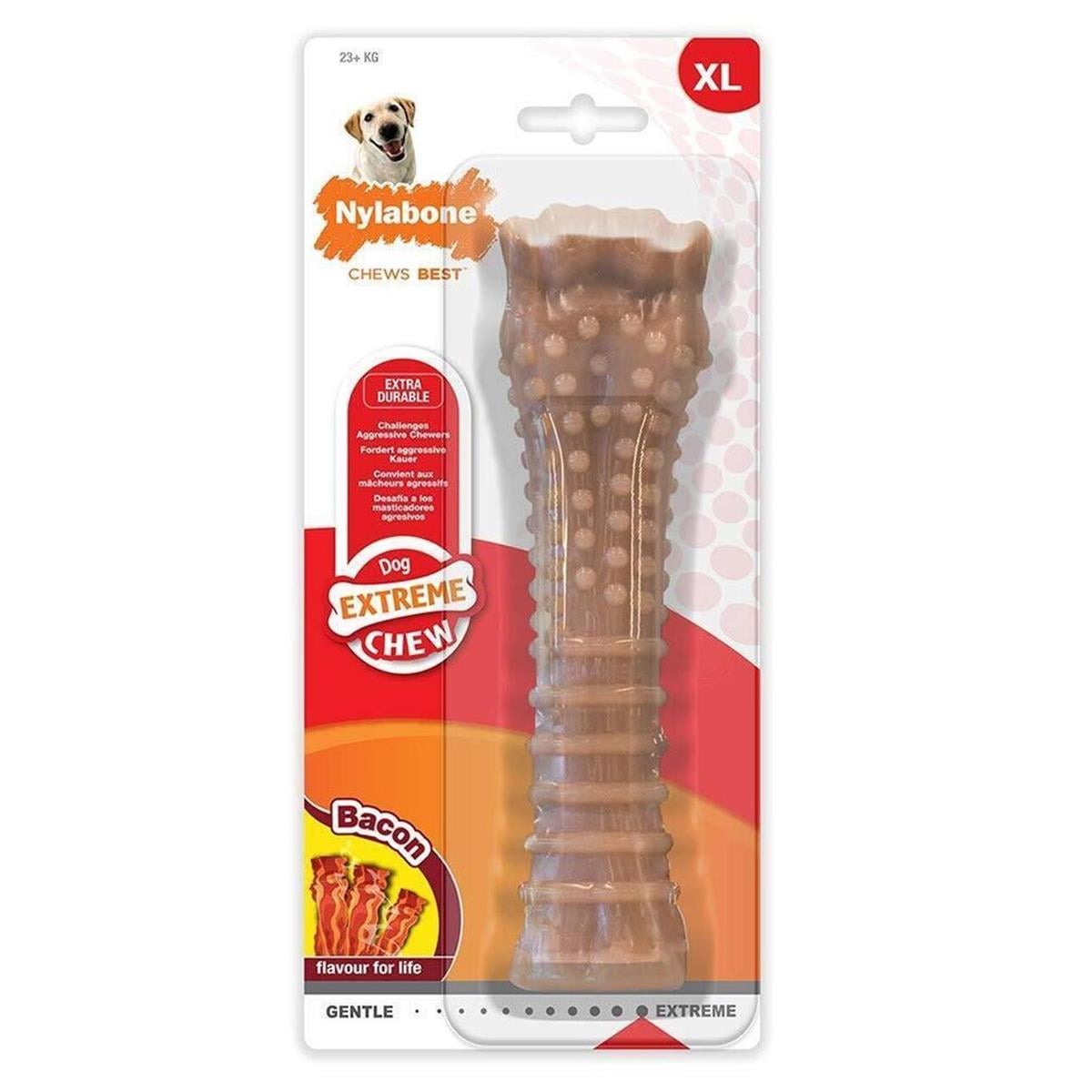 Nylabone Bacon Aromalı Kauçuk Sert Köpek Oyuncağı 20 cm (XL)