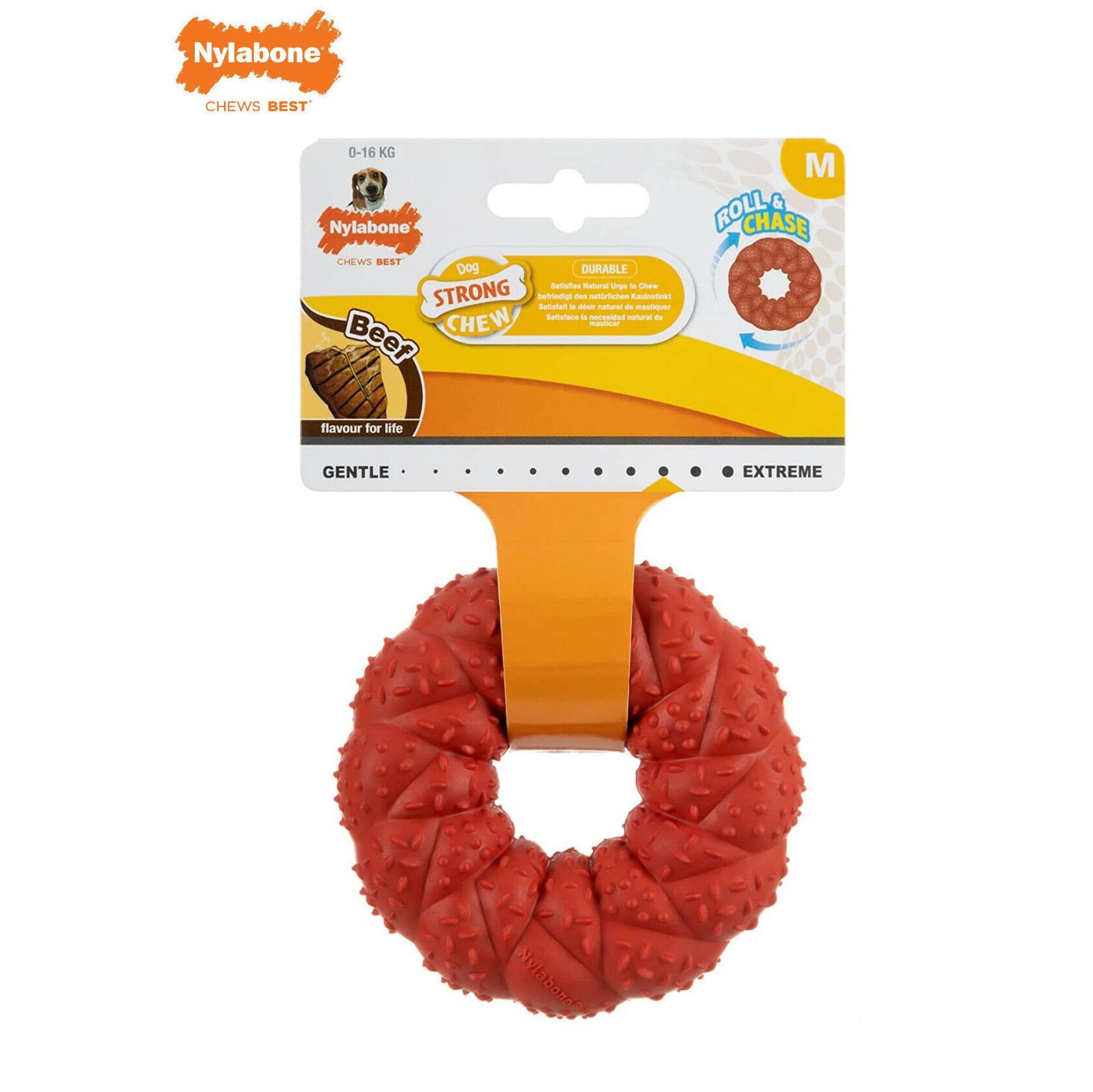 Nylabone Biftek Aromalı Kauçuk Sert Simit Köpek Oyuncağı (M)