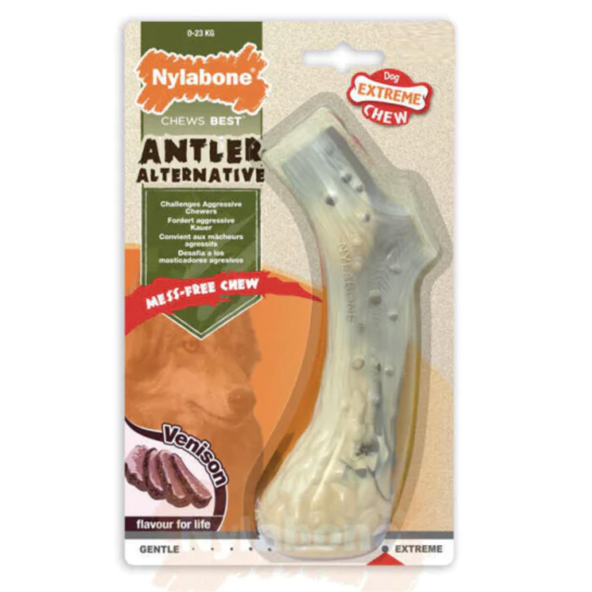 Nylabone Geyik Eti Aromalı Kauçuk Sert Boynuz Köpek Oyuncağı 18 cm (L)